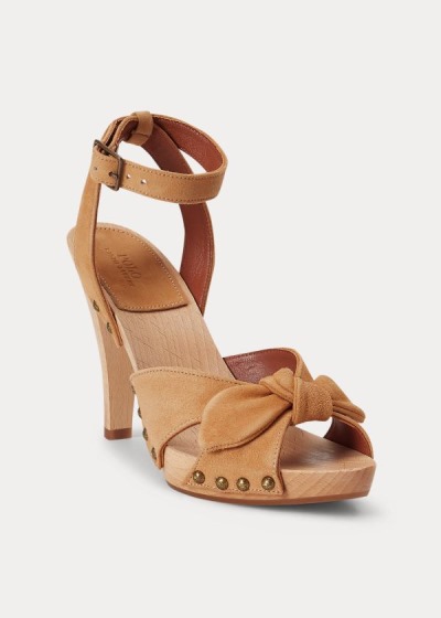 Women's Polo Ralph Lauren Suede Clog Sandals | 769302LDR